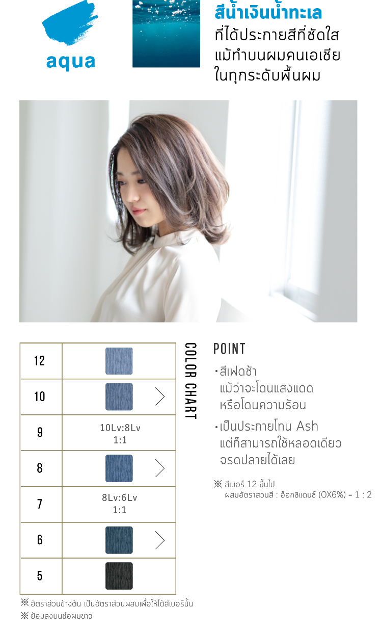 arimino color story admio สีผมสีน้ำเงินน้ำทะเล