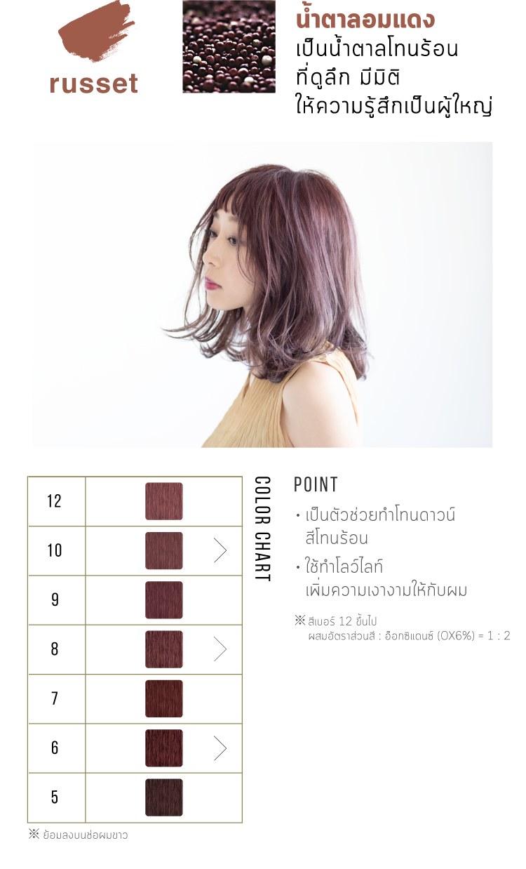 arimino color story admio สีผมน้ำตาลอมแดง